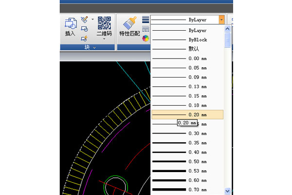 CAD线宽选择